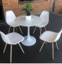 5PC Emma Modern Round Dining Table Set White