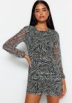 MINI Lined Zebra Dress - Black