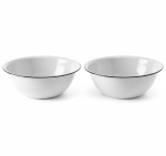 Cash-bowl Enamel Mixing Bowl 16CM White For Kitchen Use - 2 Pack