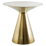 Metal Gold cream Round Side Table 45 Cm X 46 Cm