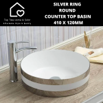 Silver Ring Round Counter Top Basin - 410 X 120MM