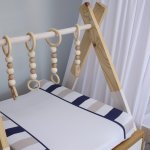 Changing Mat Cover Navy And Grey Striped
