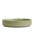 Sage Green Ribbed Ceramic Bowl 19CM - None Green