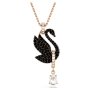 SWAROVSKI Swan Pendant Swan Black Rose Gold-tone Plated