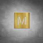 Toilet Male Sign D01 - Brushed Brass