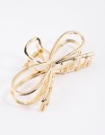 Goldair Gold Molten Large Bow Claw Clip