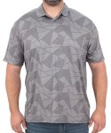 Mens Printed Dri Fit Golfer - 10XL Grey Mult