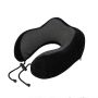 U-shaped Memory Foam Neck Pillow For Airplane Travel Black