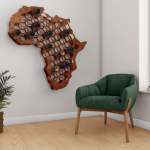 Africa Wine Display - 1200 X 1150 X 150 Mm 61 Bottles Rust Steel