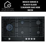 Bosch Series 8 - Black Glass 5 Burner Gas Hob - 90CM