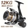 Billings Ek 1000~7000 Series 5.2:1 Gear Ratio 11.79KG Max Drag Cnc Metal Spool Spinning Fishing Reel For Freshwater Saltwater