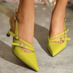 Women's Slingback High Heels Fashion Pointed Toe Patent Stiletto Summer Shoes All-match Banquet Dress Shoes