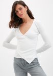Wrap Knit Top - White