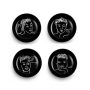 Carrol Boyes Cereal / Soup Bowl Set Of 4 Sketchbook Black