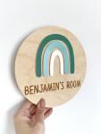 Round Rainbow Door Plaque
