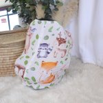 Car Seat Cover Beige Woodlands Leaf And Tree