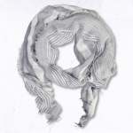 Stripe Print Scarf - White Free