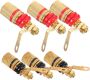 6PCS Gold Plated Copper Rod Speaker Connectors Banana Plugs For Speaker