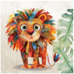 Fabric Paint Panel Quirky Safari Lion