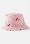Cotton On Kids Reversible Bucket Hat - Blush Pink Gingham cherries