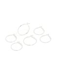 Silver Medium Smooth & Textured Hoop Earrings 3-PACK