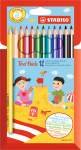 Trio 12 Assorted Thick Colour Pencil Box Of 6
