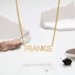 CNE107497G - Gold Plated Sterling Silver Capital Letter Name Necklace