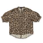 Ladies Half Sleeve Easy Blouse In Animal Print - Animal Print L