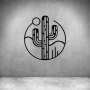 Single Cactus In Circle - Matt Gold / L 450 X H 450MM