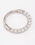 Surgical Steel Cubic Zirconia Clicker Earrings 7MM