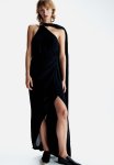 Studio: Draped-panel Sleeveless Dress - Black