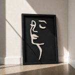 Chloe Wooden Wall Art Black And Stone