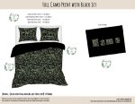 Kids Duvet Set Full Camo Print With Black