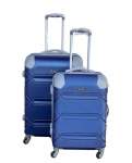 Smte Le Emporer Lightweight 2 Piece Luggage Set Suitcase With Corner Protectors Navy Blue With Keychain