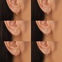 2pcs Stainless Steel Screws Twisted Buckle Earrings Female Heart Pentagram Octopus Bling Bling Elegant Style Stud Earrings Jewelry For Women