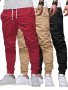 3PCS Solid Color Men's Regular Fit Jogger Sweatpants With Drawstring And Pockets Chic And Trendy Trousers For Spring And Autumn Outdoors And Sports Wear