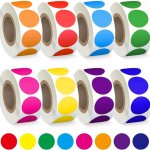 4000PCS 3 4" Colored Dot Stickers Circle Color Coding Labels 8 Color Style Colorful Coding Label Sticker For Office Student Clas