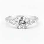 Lab Grown Diamond 9CT White Gold 1CT Round Pear Ring - R
