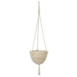 25CM Beige Rush Hanging Basket