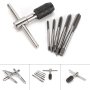 6PCS Metric Tap Set Of Taps Drill Bits T-type Wrench Sets M3-M8 Machine Spiral Point Screw Thread Tapping Tools Twist Bit