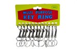 Key Ring Metal 12 Piece On Card 6.5CM