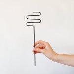 Plant Support - Squiggle - Black 30CM X 8CM