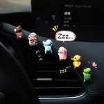 6PCS MINI Cute Anime Car Center Console Ornaments Sleeping Bunny Sheep Bear Duck Elephant Tortoise Car Rearview Mirror Decoratio