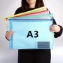 A3 Art Storage Bag: Extra Large Waterproof PVC Material Color Grid Zipper Large Capacity Perfect For Artwork And Documents