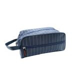 Gents Pu Wash Stripe Mens Front Zip Toiletry & Travel Organizer Giftalot