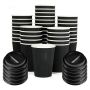 Mebupol 50 Packages Takeaway Coffee Cups With Lids Disposable Insulated