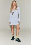 Ribbed Jersey Dress - Light Blue