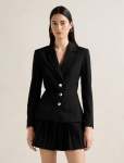 Lenora 2 In 1 Blazer MINI Dress - 18 Black