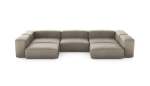 U-shape Sofa - Leather - Beige - 377CM X 199CM