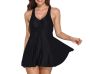 - Ladies Two Piece Slimming Swimdress With Boyshorts - Black